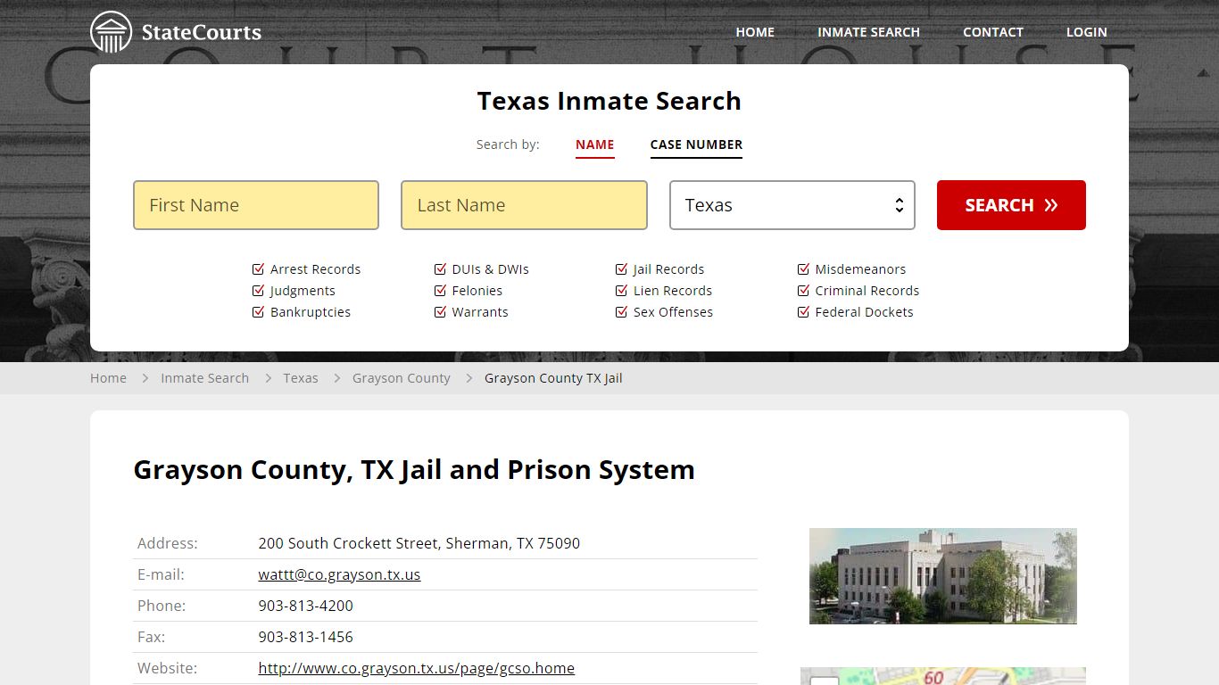 Grayson County, TX Jail and Prison System - State Courts