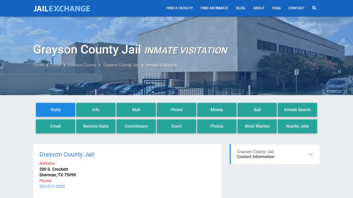 Inmate Visitation - Grayson County Jail, TX - Jail Exchange